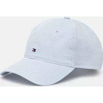 Kšiltovka Lněná kšiltovka Tommy Hilfiger modrá barva, AW0AW17130 50X, vel. ONE SIZE