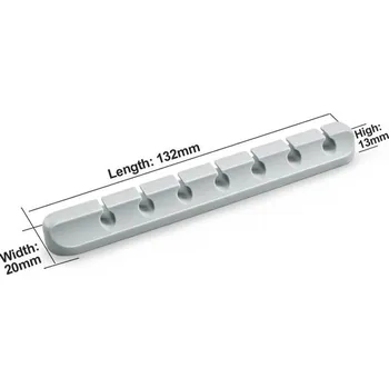 Organizér kabelů Usb samolepicí silikonový organizér na kabely | držák kabelů, organizér kabelů - 7 klipů Šedá