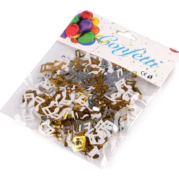 Konfety noty, barva 1 stříbrná zlatá