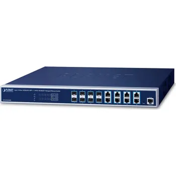 Switch PLANET Lag 3 8-port 10GBASE-X SFP+ + Řízený L3 10G Ethernet (100/1000/10000) 1U Modrá
