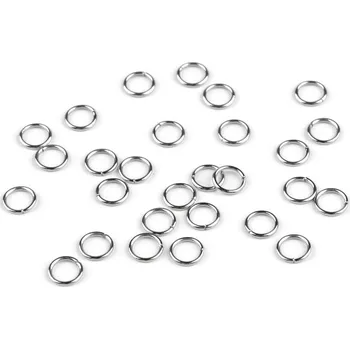 Materiál na výrobu šperku Kroužek spojovací uzavřený Ø6; 7; 9; 10 mm z nerezové oceli Varianta: 1 (6 mm) platina, Balení: 10 g