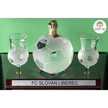 Kosmetická sada LUXUSNÍ DÁRKOVÁ SADA - FOTBALOVÝ MÍČ A DVA POHÁRKY - FC SLOVAN LIBEREC - S ALKOHOLEM 40% ŠVESTKA