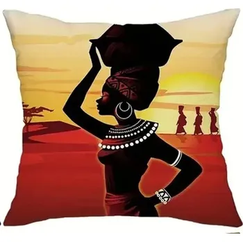 Povlak na polštářek Povlak na polštář s africkým motivem 45x45 cm | designový povlak, bytový textil - Žena-B