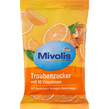 Cukr Mivolis hroznový cukr s pomerančovou příchutí