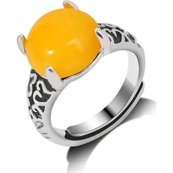 Prsten Nastavitelný prsten | šperky - 50 Žlutý chalcedon