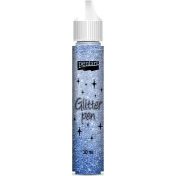 Vodová barva Pentart Glitrový pen PENTART 30 ml MODRÁ