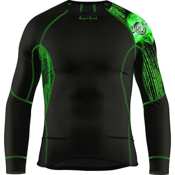 Pánské termoprádlo Pánské funkční triko dlouhý rukáv MATRIX černá Bamboo Ultra - Zelená / XL