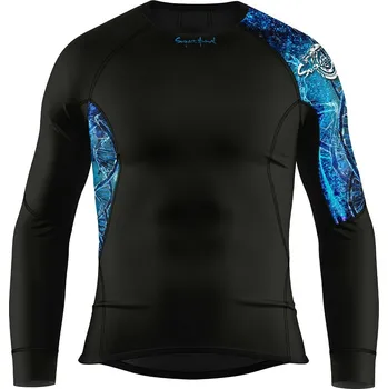 Pánské termoprádlo Pánské funkční triko dlouhý rukáv D.N.A. černá Bamboo Ultra - Modrá / M