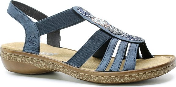 RIEKER 628G9-16 blue, dámské sandály