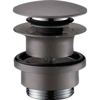 sítko a zátka do dřezu HANSGROHE Hansgrohe, odtoková souprava Push-Open pro umyvadlové a bidetové baterie, kartáčovaný černý chrom, HAN-50100340