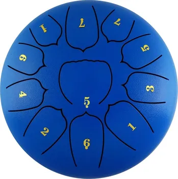 Brzdový buben Ocelový meditační buben s | ruční bubuen s paličkami pro jógu a relax | hudební nástroj, perkusní buben - Tmavě modrá