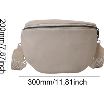 Ledvinka Stylová dámská ledvinka z umělého semiše přes rameno | dámská taška, módní ledvinka - Bílý