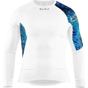 Pánské funkční triko dlouhý rukáv D.N.A. bílá Bamboo Ultra - Modrá / 3XL