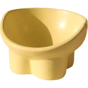 Miska pro psa Zvednutá šikmá miska pro kočky a psy | miska pro zvířata, ergonomická miska - žluť