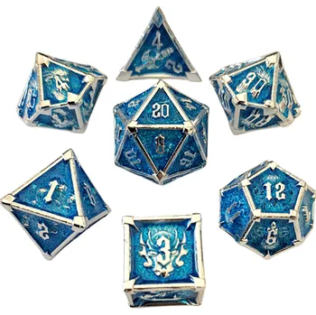Příslušenství k deskovým hrám imago Sada kovových kostek - Azurová monstra