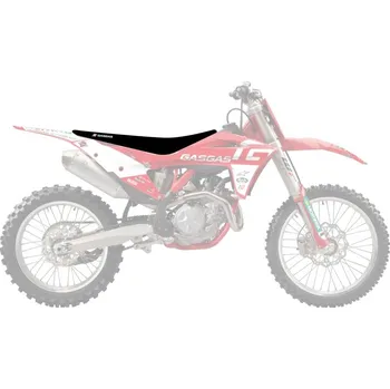Moto sedlo BLACKBIRD potah sedla GAS GAS MC 21-23; EC 21-23 (MC/EC ALL modelS 21-23) zebra barva černá červená (BLACKBIRD potah sedla GAS GAS MC 21-23; EC 21-23 (MC/EC ALL modelS 21-23) zebra barva černá červená)