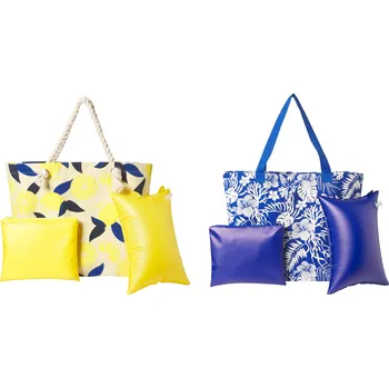 Plážová taška CRIVIT Sada plážové tašky a polštářku, 3dílná