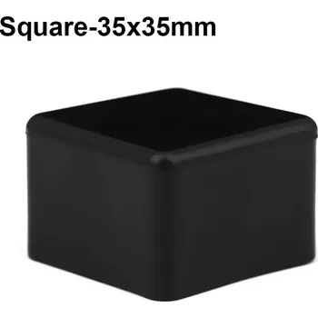 Podložka pod nábytek 4 ks Silikonové krytky na nábytkové nožky proti skluzu | ochrana podlahy, krytky na židle - Čtverec - 35 x 35 mm