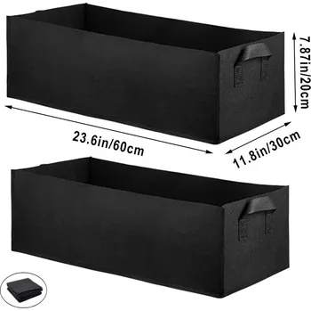 Textilní vyvýšený záhon na zeleninu a bylinky | pěstební pytel, zahradní truhlík - 2ks 60x30x20cm