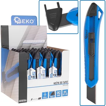 Pracovní nůž GEKO Řezačka na tapety 100x18x0,5mm ERGO SK2H - stojan (24/144)