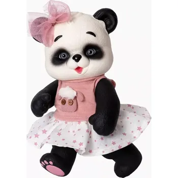 plyšák Medvídek panda Rebeca v halence s kapucou od RosaToys (OSO PANDA JERSEY Y FALDA ROSA)