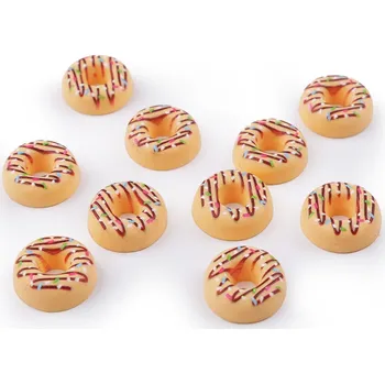 Plastová ozdoba k dekoraci, nalepení donut Ø19 mm, barva 1 lososová světlá