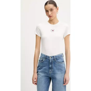 Pánské tričko Tričko Tommy Jeans DW0DW20316 bílá 00X, vel. L