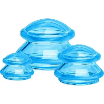 Masážní přístroj Silikonové vakuové baňky | baňky, masážní sada - Modrá 3ks