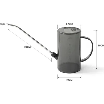 Konev Konev s dlouhou hubicí a růžicí pro rostliny | konev na zalévání - 1L šedá