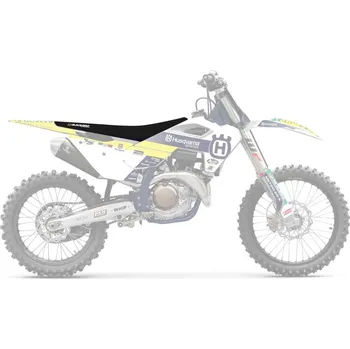 Moto sedlo BLACKBIRD potah sedla HUSQVARNA TC/FC 125/250/350/450 23 (FC/TC ALL modelS) zebra barva černá žlutá (BLACKBIRD potah sedla HUSQVARNA TC/FC 125/250/350/450 23 (FC/TC ALL modelS) zebra barva černá žlutá)