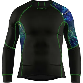 Pánské termoprádlo Pánské funkční triko dlouhý rukáv MECHANIC černá Bamboo Ultra - Zelená / M