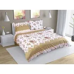 Povlečení bavlna na dvoudeku - hnědá růže - 1x 200x220, 2ks 70x90 cm (200 cm šířka x 220 cm délka prodloužená)