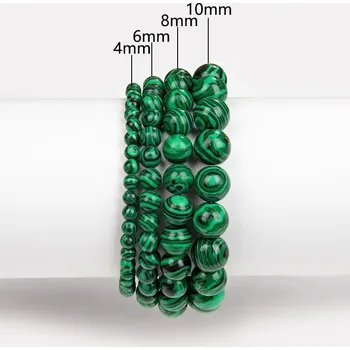Náramek Korálkový náramek pro muže i ženy | šperky1 ks - 13 Zelený malachit , 8 mm , 21 cm