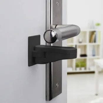 Dětská zábrana Dětská pojistka na dveře a kliky proti otevření | bezpečnostní zámek, ochrana dětí - černý