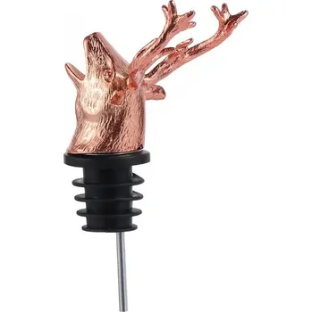 Elegantní jelení zátka na víno a šampaňské | zátka lahve, kuchyňský doplněk - růžové zlato - typ 1