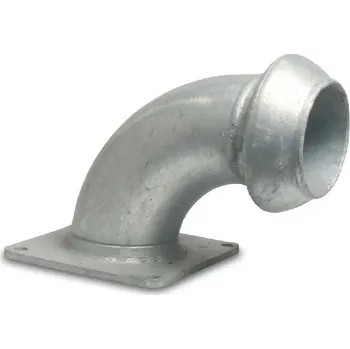 PERROT TRN 90° PŘÍRUBA ČTVERCOVÁ DN 125- 5" pozink. přímá bez háků 150x150, TRN 125 mm, PN10 bar