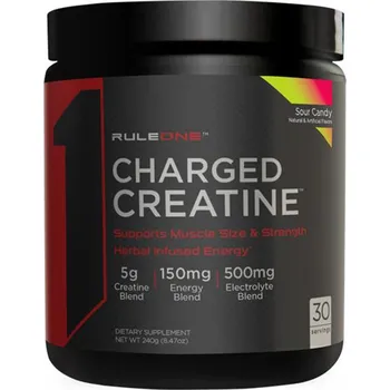 Fitness strava Rule1 Charged Creatine 240 g Příchuť: Kyselý cukr