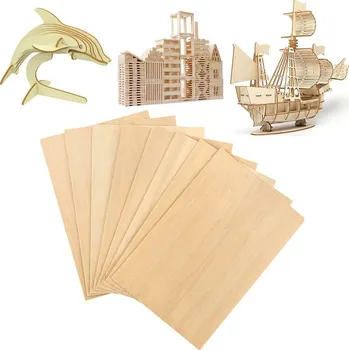 Balzové dřevo pro modely a tvoření | balza, dřevěné desky - 5KS , 100x100x2mm