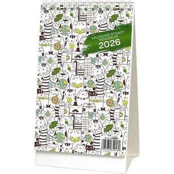 Kalendář Kalendarz 2026 stojący trójdzielny koty