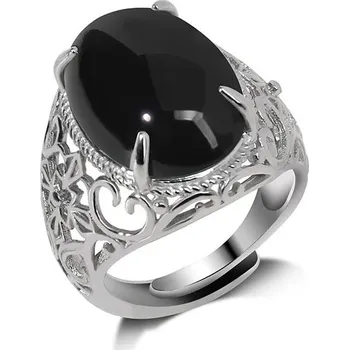 Prsten Nastavitelný prsten | šperky - 35 Černý achát