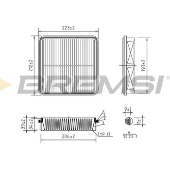 Vzduchový filtr Vzduchový filtr BREMSI FA1118