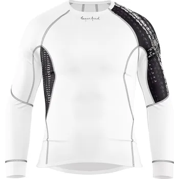 Pánské termoprádlo Pánské funkční triko dlouhý rukáv CYCLE bílá Bamboo Ultra - Šedá / XL