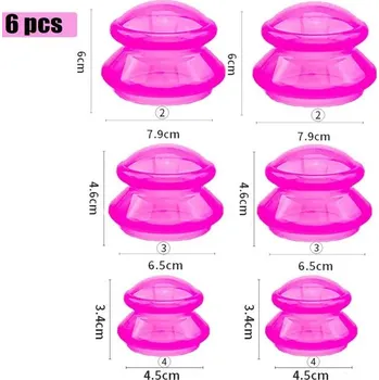 Masážní přístroj Silikonové vakuové baňky | baňky, masážní sada - Fialová 6ks