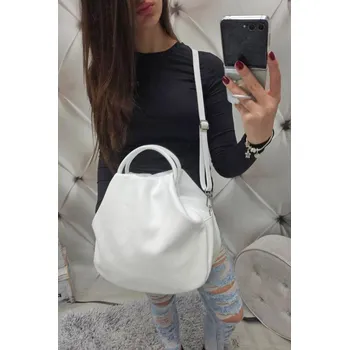 Kabelka Kožená kabelka Made in Italy bílá