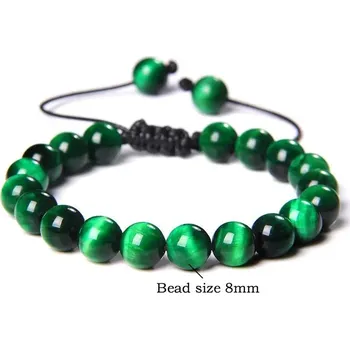 Náramek Náramek tygří oko pro muže | šperky - 8 Zelené tygří oko