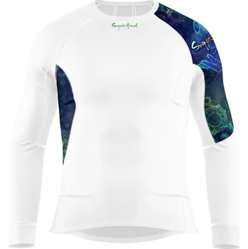 Pánské funkční triko dlouhý rukáv MECHANIC bílá Bamboo Ultra - Zelená / XL