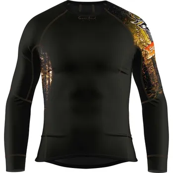 Pánské funkční triko dlouhý rukáv HUNTER černá Bamboo Ultra - Hnědá / XXL