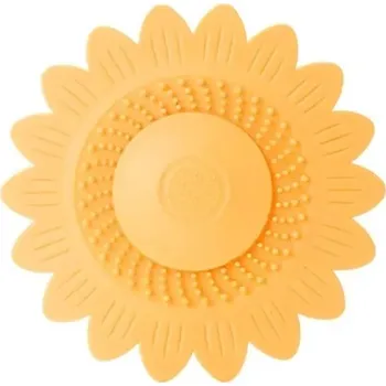 sítko a zátka do dřezu Tlačítkový silikonový kryt odpadu proti ucpání vlasovým filtrem | odtoková mřížka, koupelnový filtr - pomerančový