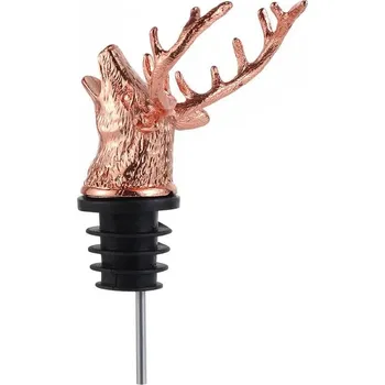 Elegantní jelení zátka na víno a šampaňské | zátka lahve, kuchyňský doplněk - růžové zlato - typ 2