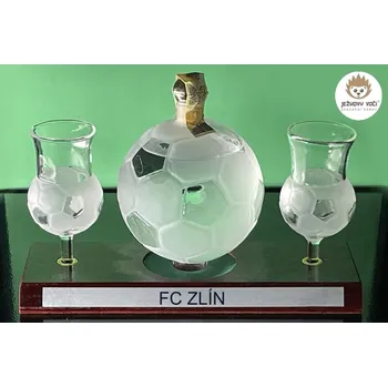 Kosmetická sada LUXUSNÍ DÁRKOVÁ SADA - FOTBALOVÝ MÍČ A DVA POHÁRKY - FC ZLÍN - S ALKOHOLEM 40% ŠVESTKA